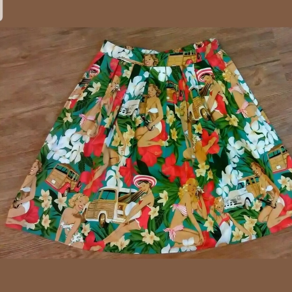 Grace Karin Hawaiian 50's Style Skirt Size Medium